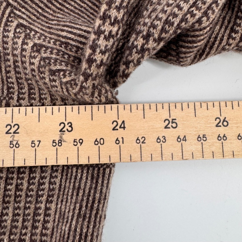 Brooks Brothers Cardigan Mens XL Brown Glen Plaid Lambswool Elbow Patch Sweater - Picture 5 of 7